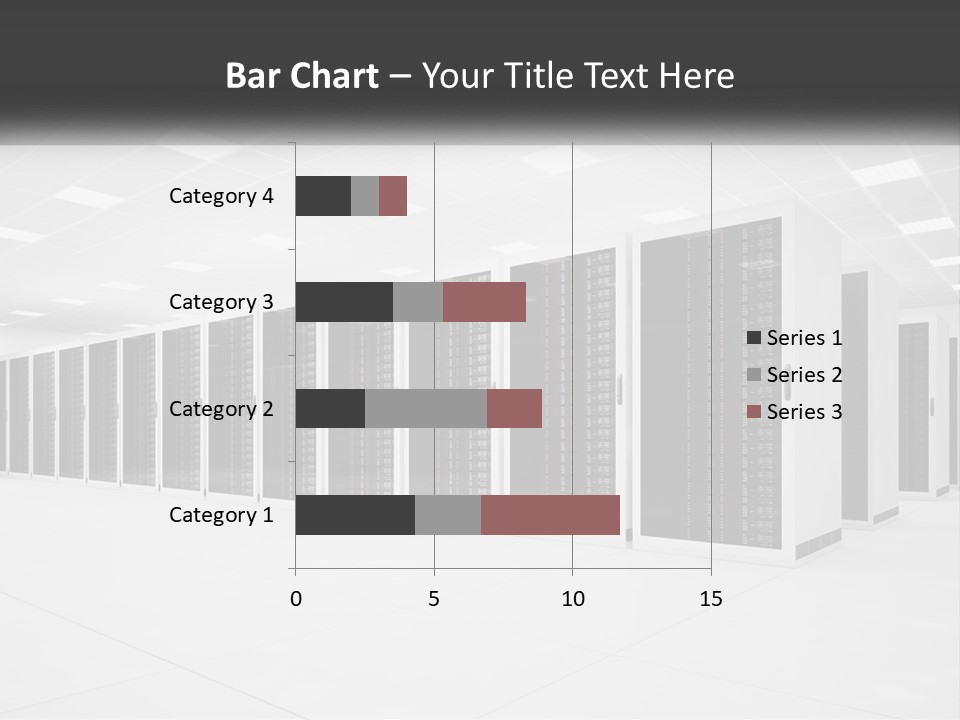 A Row Of Servers In A Data Center PowerPoint Template