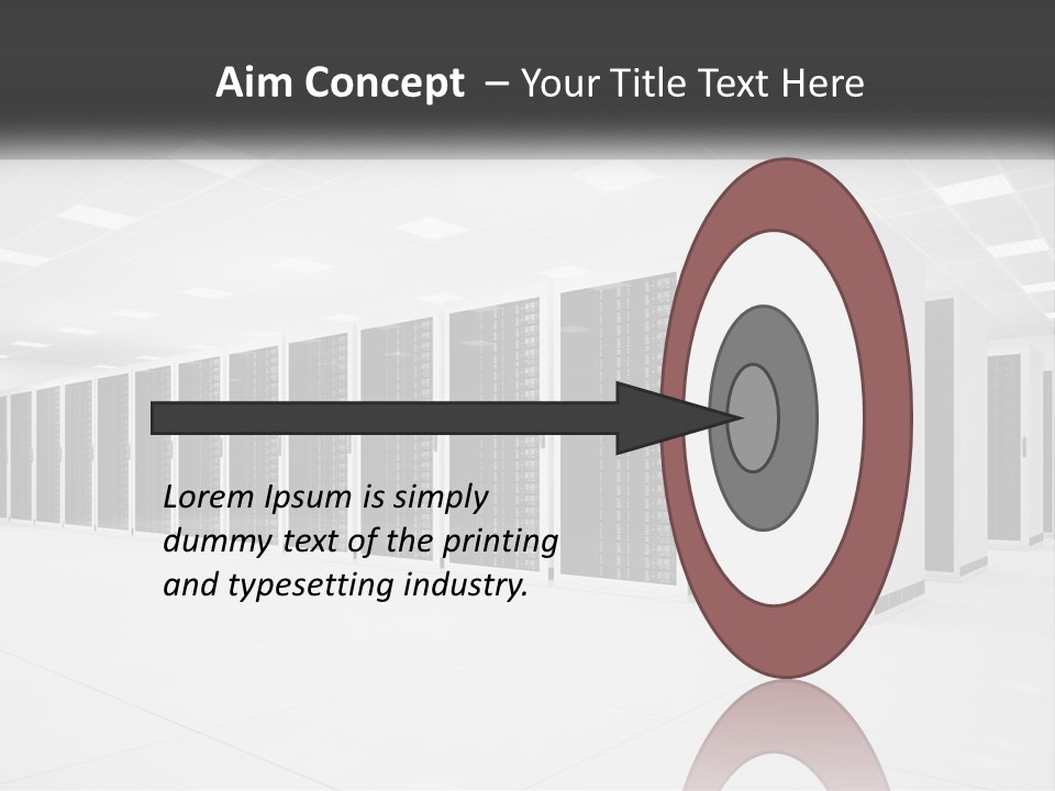 A Row Of Servers In A Data Center PowerPoint Template