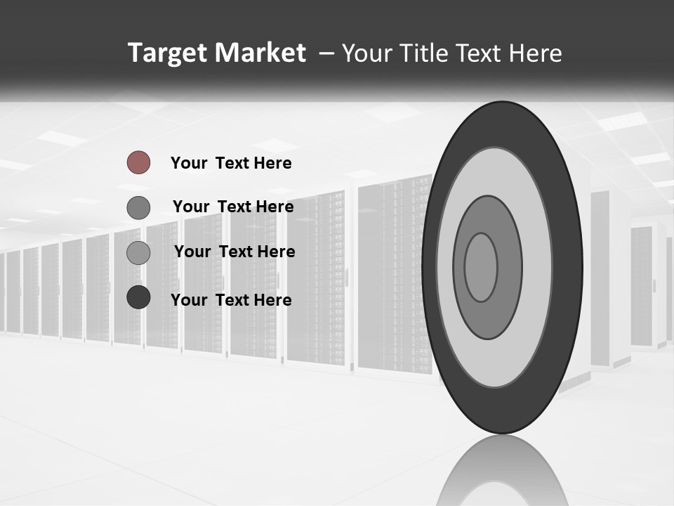 A Row Of Servers In A Data Center PowerPoint Template