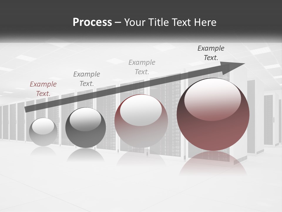 A Row Of Servers In A Data Center PowerPoint Template