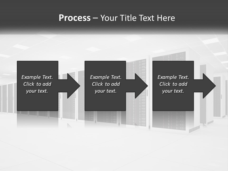 A Row Of Servers In A Data Center PowerPoint Template