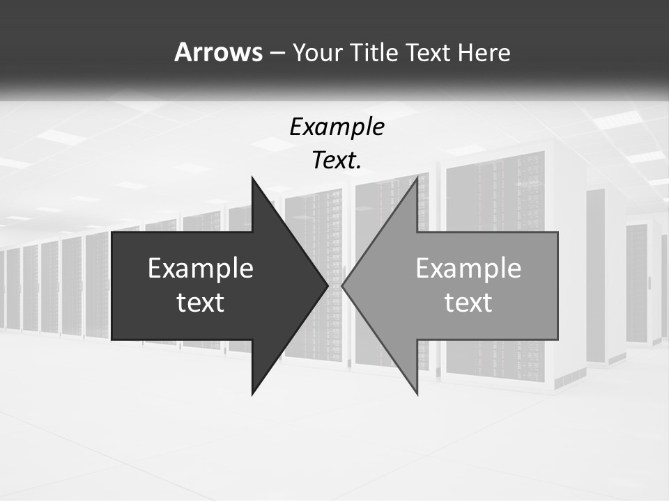 A Row Of Servers In A Data Center PowerPoint Template