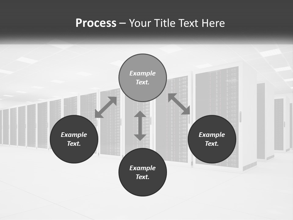 A Row Of Servers In A Data Center PowerPoint Template