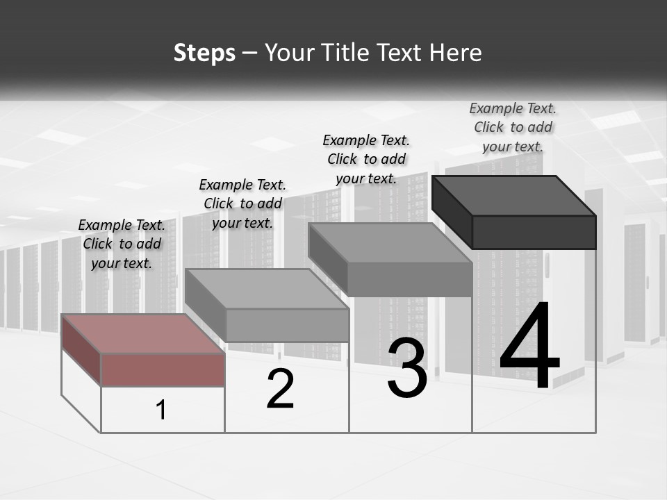 A Row Of Servers In A Data Center PowerPoint Template