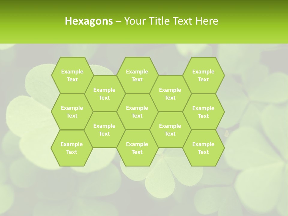 A Group Of Four Leaf Clovers With A Green Background PowerPoint Template