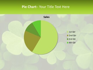 A Group Of Four Leaf Clovers With A Green Background PowerPoint Template
