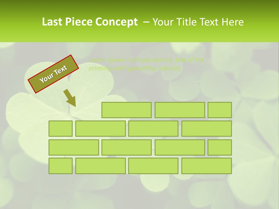 A Group Of Four Leaf Clovers With A Green Background PowerPoint Template