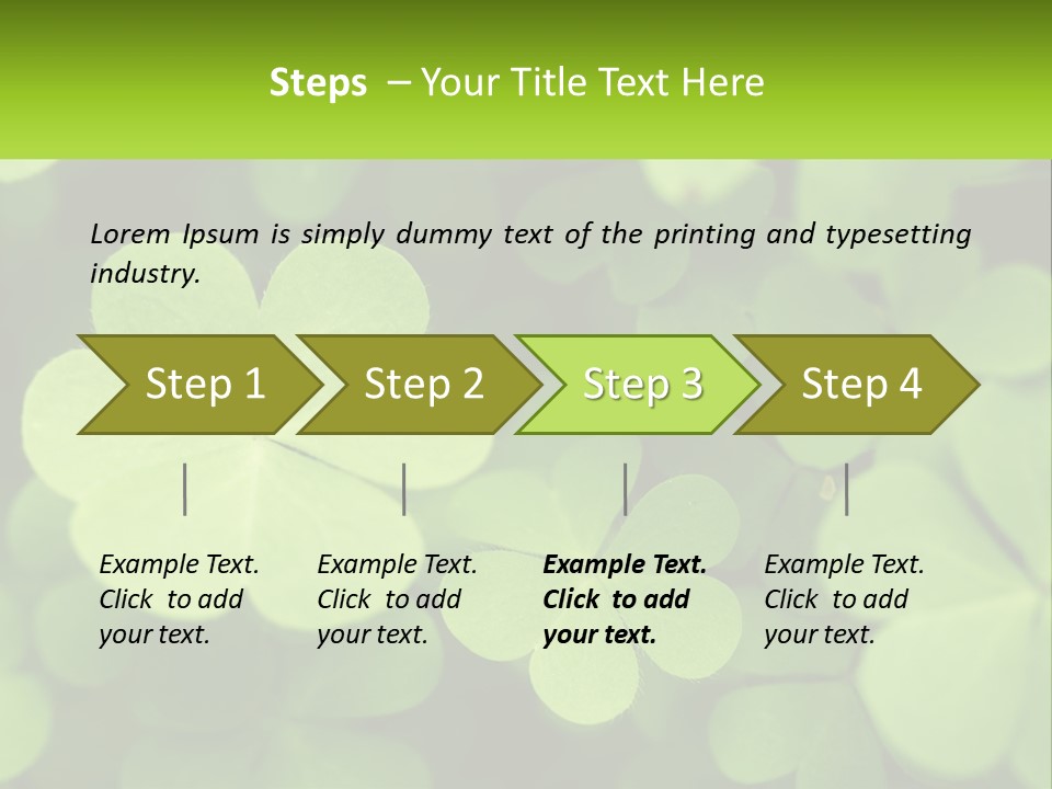 A Group Of Four Leaf Clovers With A Green Background PowerPoint Template