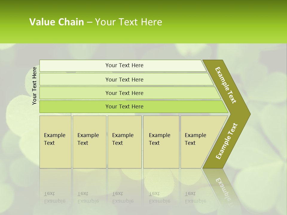 A Group Of Four Leaf Clovers With A Green Background PowerPoint Template