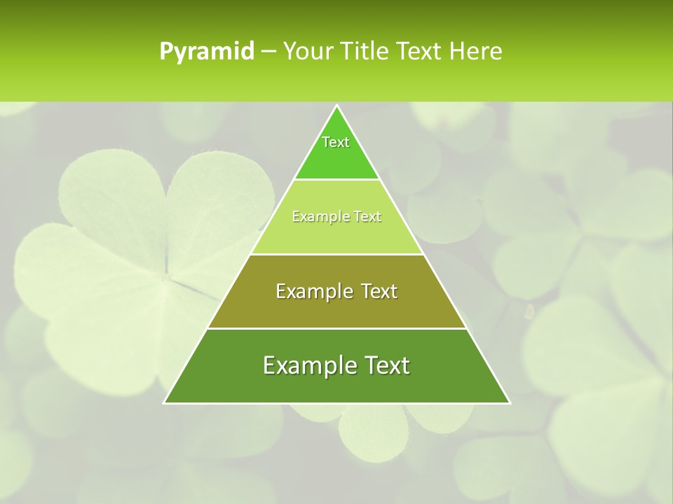 A Group Of Four Leaf Clovers With A Green Background PowerPoint Template