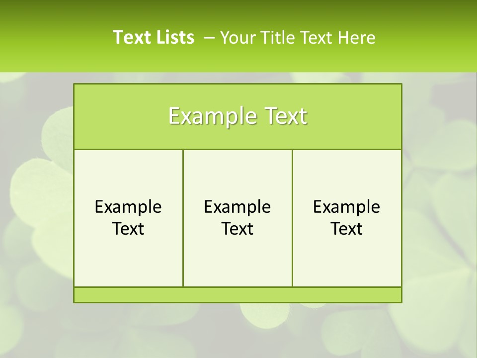 A Group Of Four Leaf Clovers With A Green Background PowerPoint Template