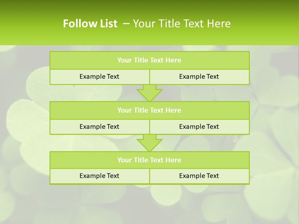 A Group Of Four Leaf Clovers With A Green Background PowerPoint Template