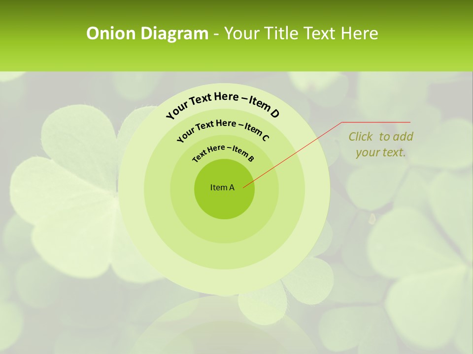A Group Of Four Leaf Clovers With A Green Background PowerPoint Template