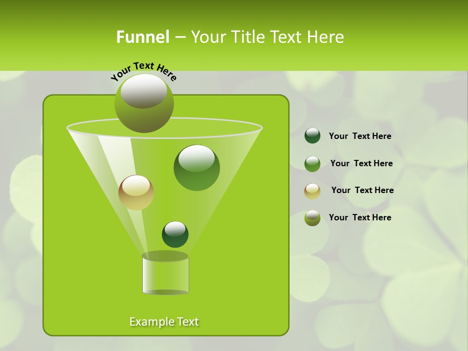 A Group Of Four Leaf Clovers With A Green Background PowerPoint Template