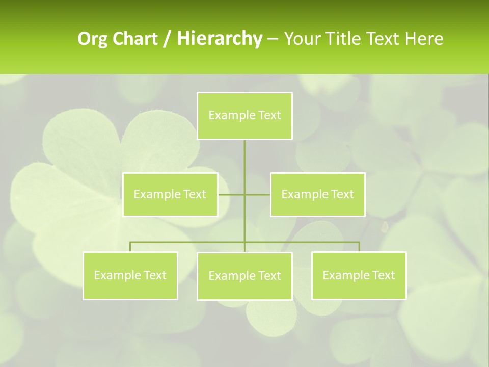 A Group Of Four Leaf Clovers With A Green Background PowerPoint Template