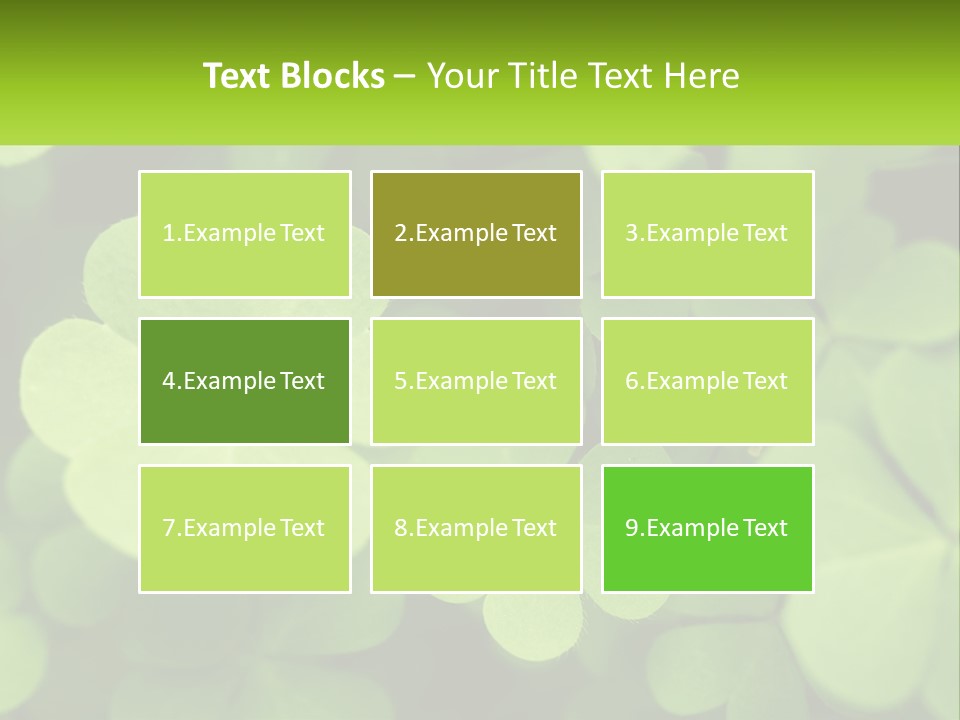 A Group Of Four Leaf Clovers With A Green Background PowerPoint Template