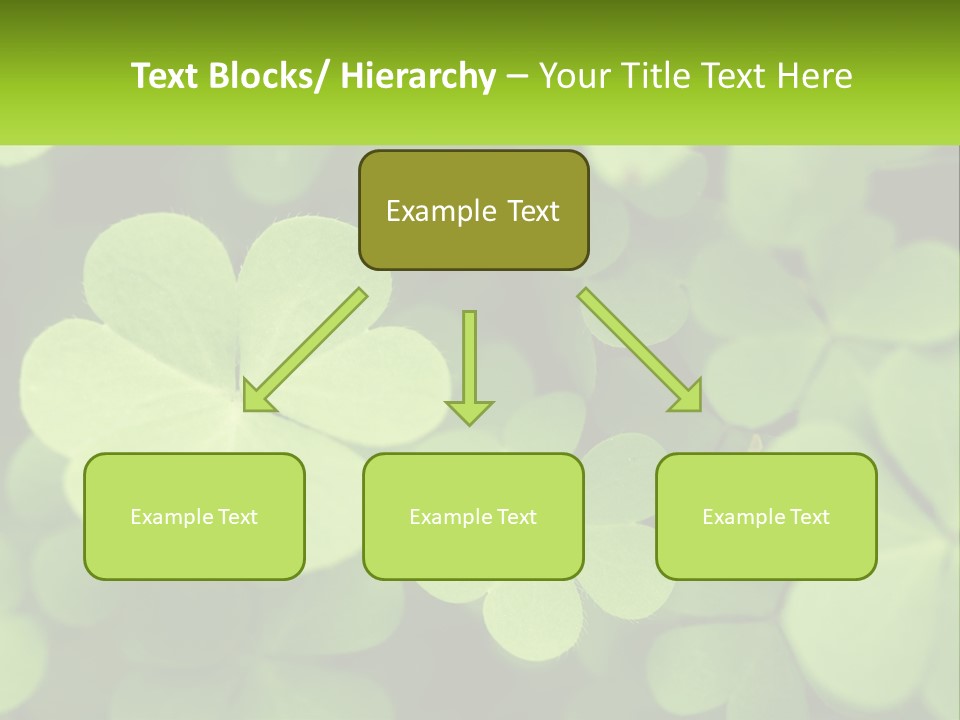 A Group Of Four Leaf Clovers With A Green Background PowerPoint Template