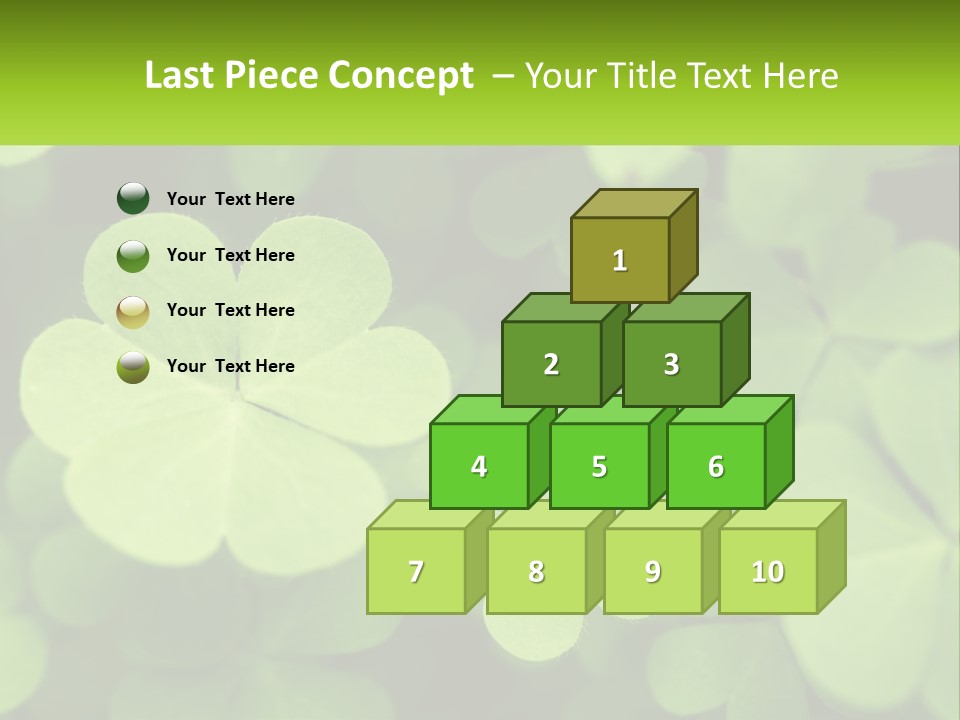 A Group Of Four Leaf Clovers With A Green Background PowerPoint Template