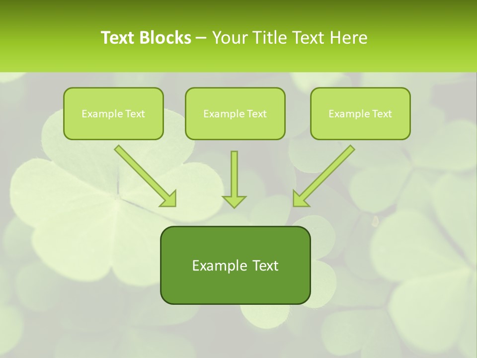 A Group Of Four Leaf Clovers With A Green Background PowerPoint Template