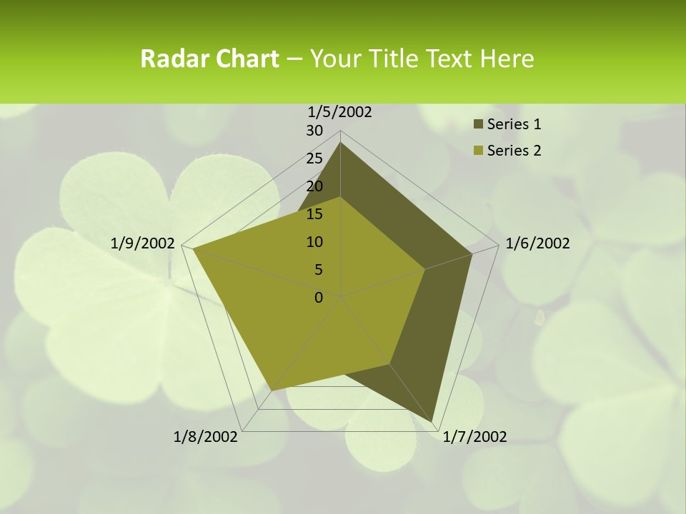A Group Of Four Leaf Clovers With A Green Background PowerPoint Template