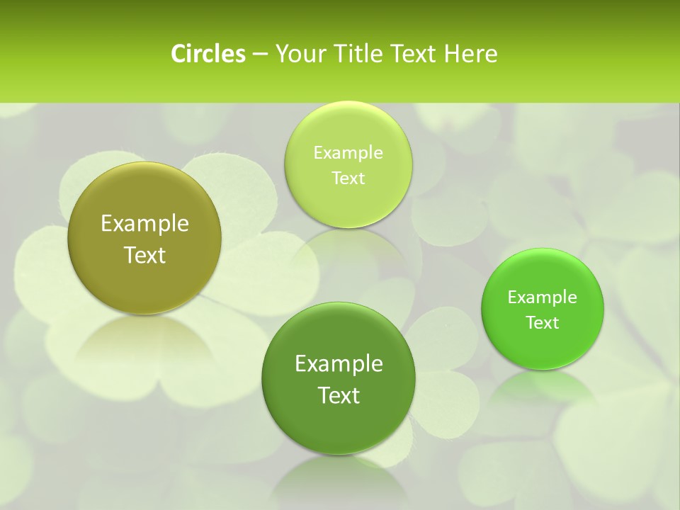 A Group Of Four Leaf Clovers With A Green Background PowerPoint Template