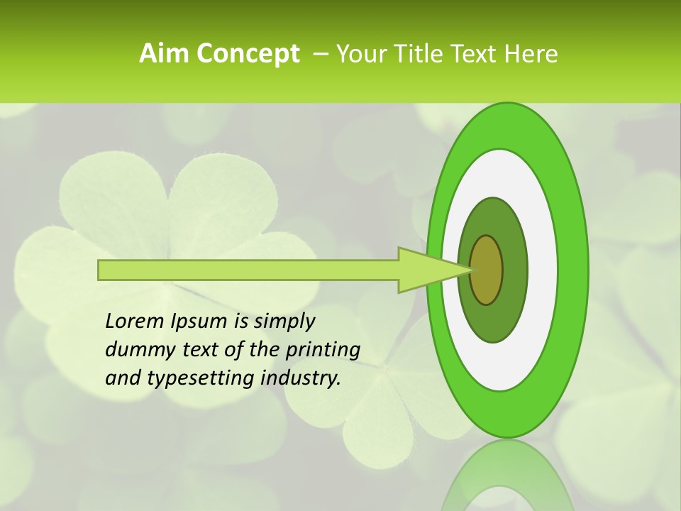 A Group Of Four Leaf Clovers With A Green Background PowerPoint Template