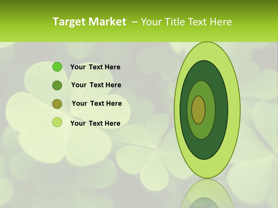 A Group Of Four Leaf Clovers With A Green Background PowerPoint Template