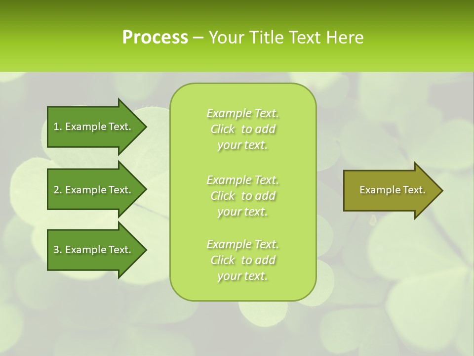 A Group Of Four Leaf Clovers With A Green Background PowerPoint Template