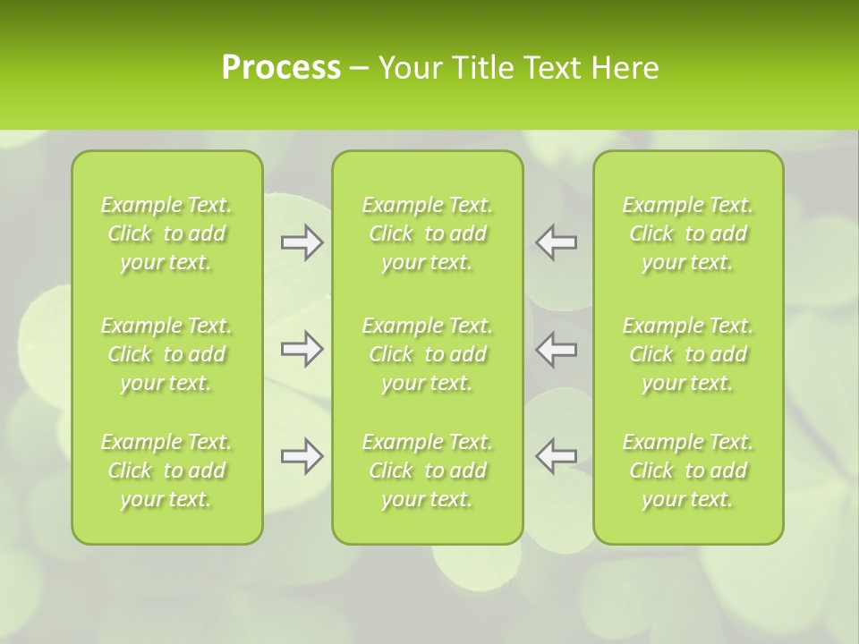 A Group Of Four Leaf Clovers With A Green Background PowerPoint Template
