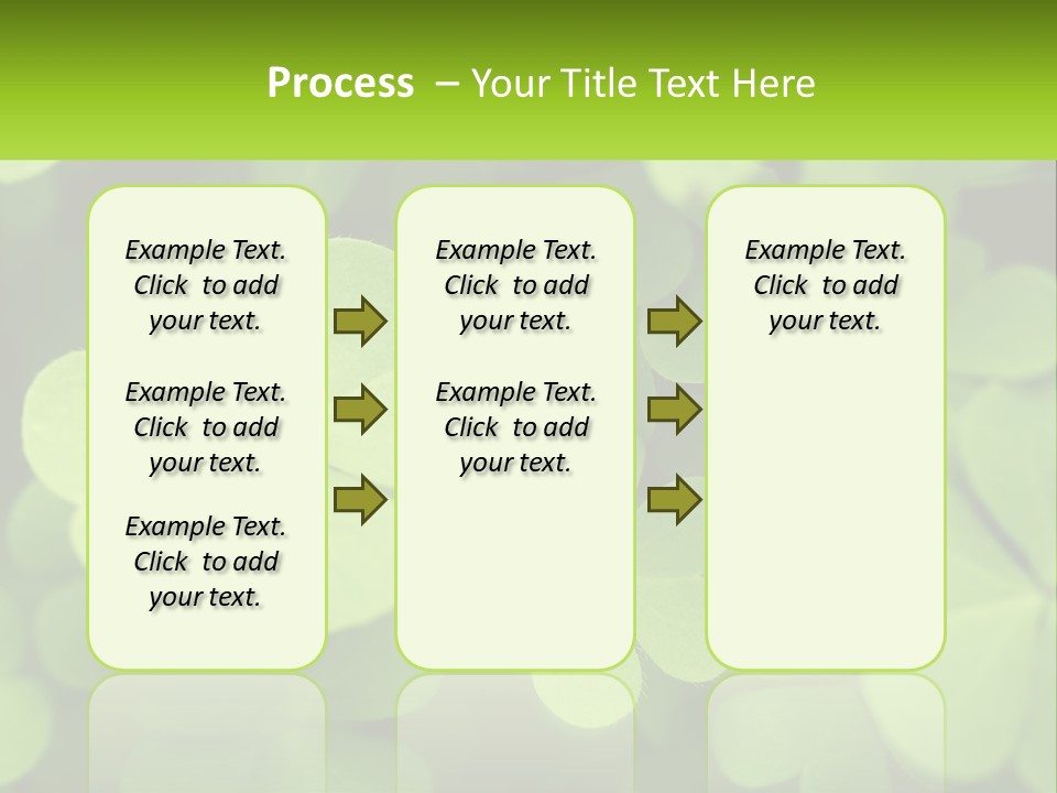 A Group Of Four Leaf Clovers With A Green Background PowerPoint Template