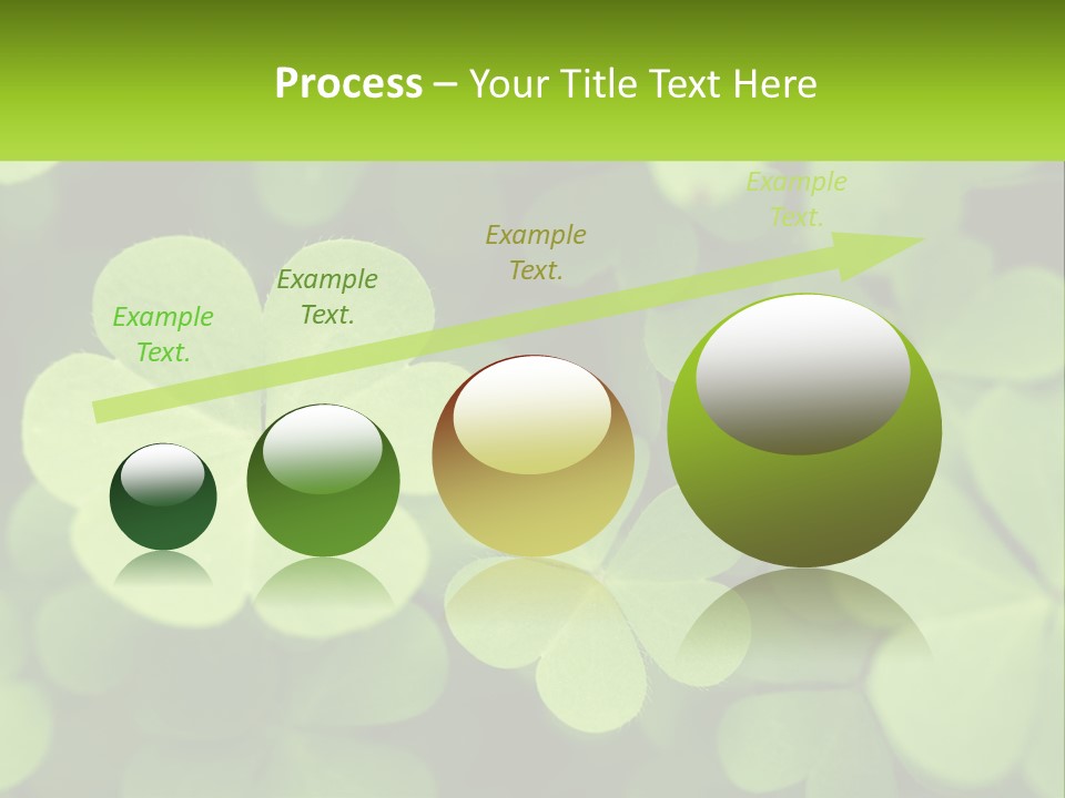 A Group Of Four Leaf Clovers With A Green Background PowerPoint Template