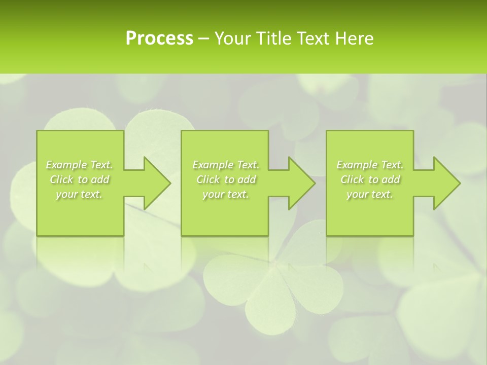 A Group Of Four Leaf Clovers With A Green Background PowerPoint Template