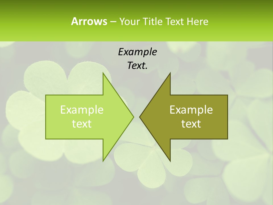 A Group Of Four Leaf Clovers With A Green Background PowerPoint Template