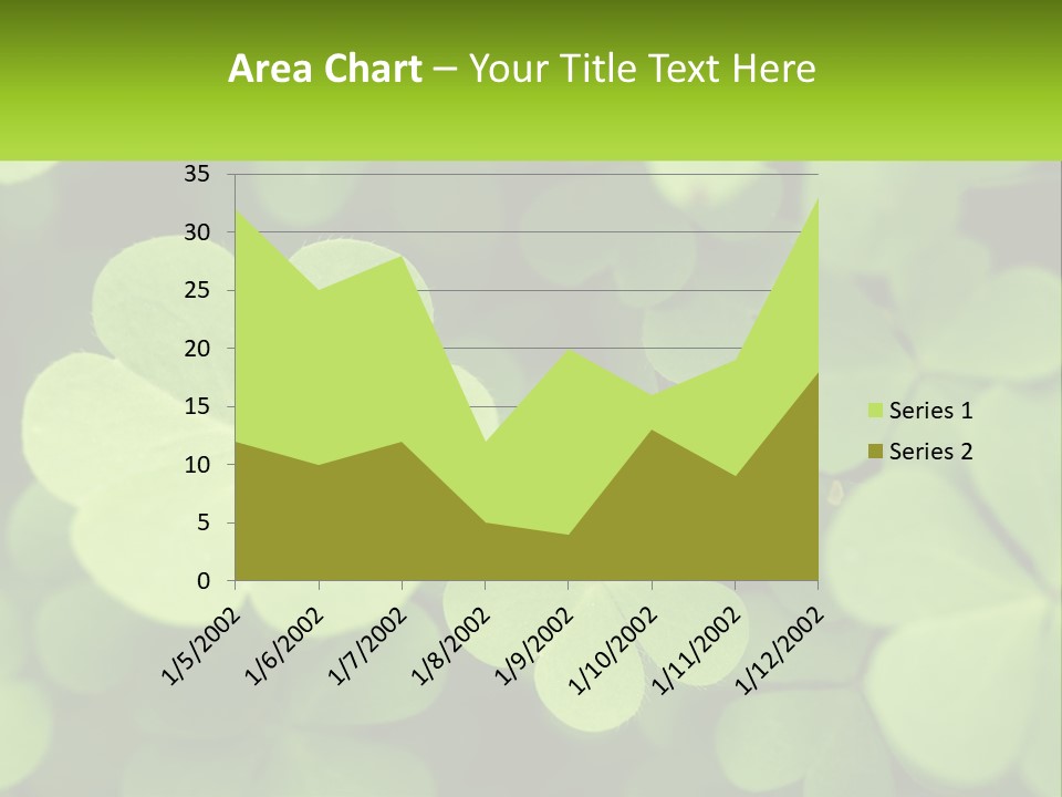 A Group Of Four Leaf Clovers With A Green Background PowerPoint Template