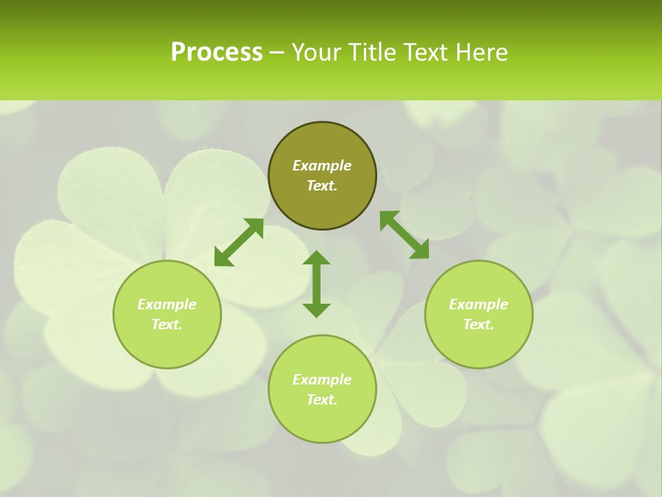 A Group Of Four Leaf Clovers With A Green Background PowerPoint Template