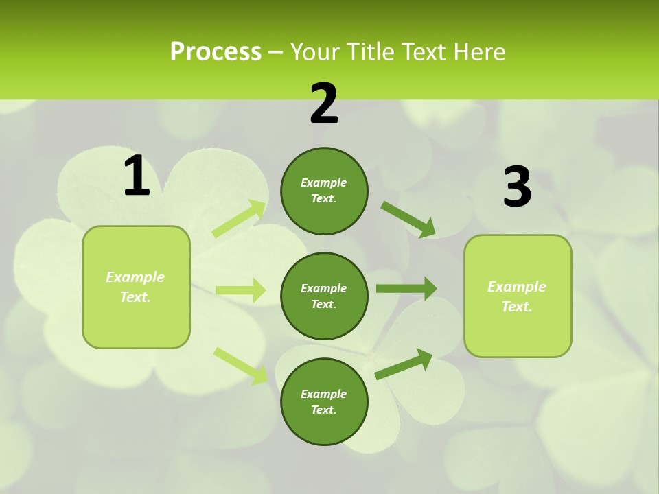 A Group Of Four Leaf Clovers With A Green Background PowerPoint Template