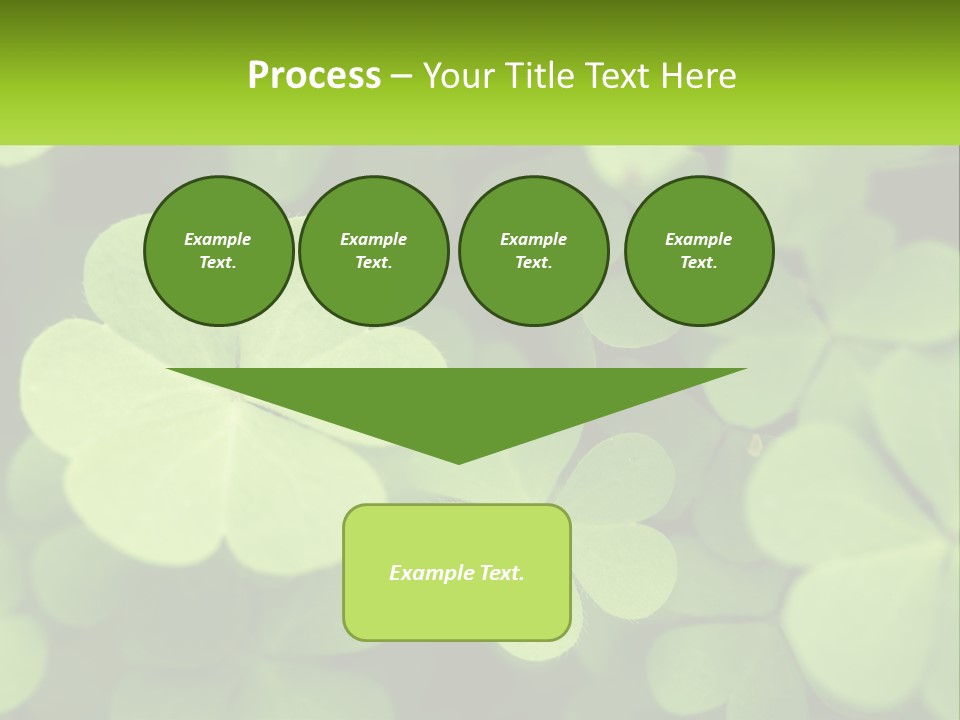 A Group Of Four Leaf Clovers With A Green Background PowerPoint Template