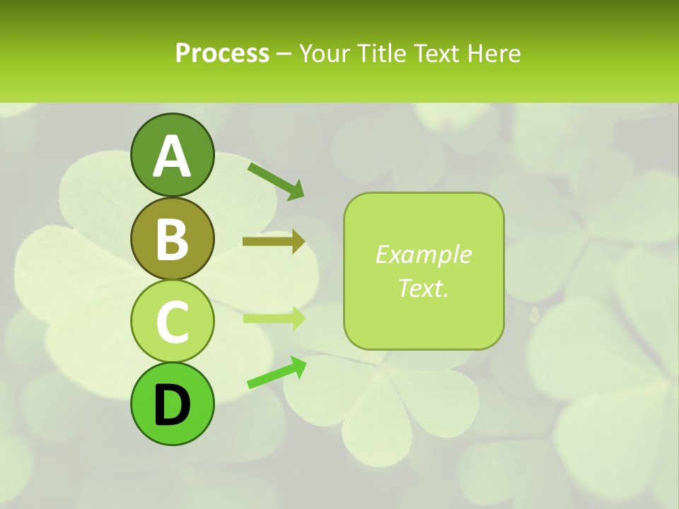 A Group Of Four Leaf Clovers With A Green Background PowerPoint Template