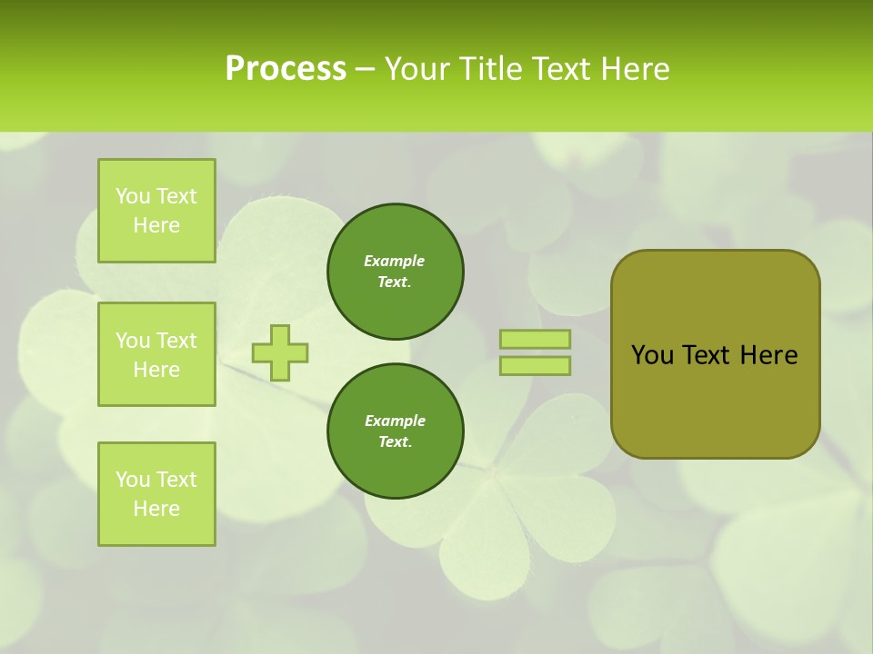 A Group Of Four Leaf Clovers With A Green Background PowerPoint Template