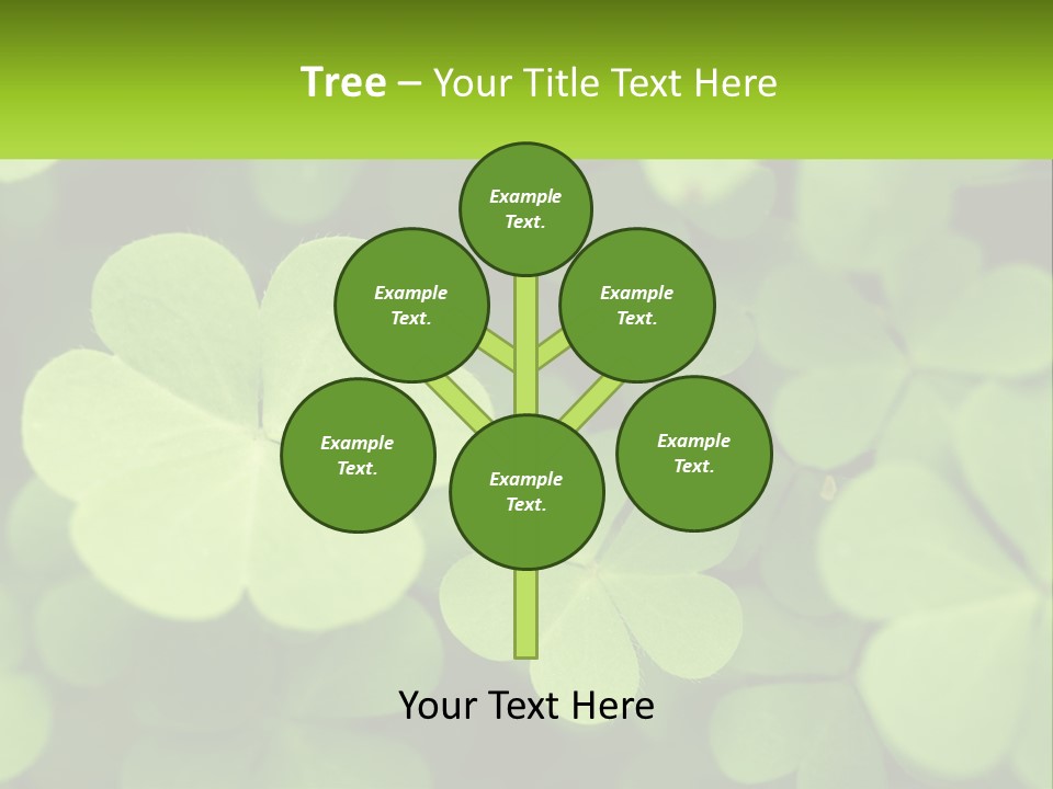 A Group Of Four Leaf Clovers With A Green Background PowerPoint Template