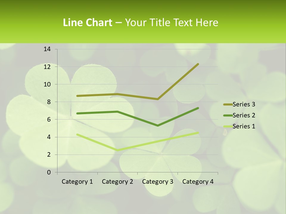 A Group Of Four Leaf Clovers With A Green Background PowerPoint Template