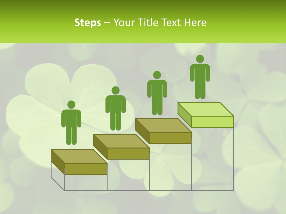 A Group Of Four Leaf Clovers With A Green Background PowerPoint Template