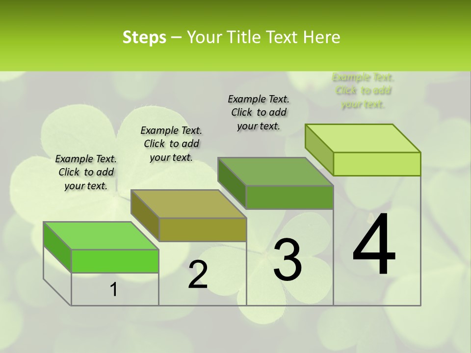 A Group Of Four Leaf Clovers With A Green Background PowerPoint Template