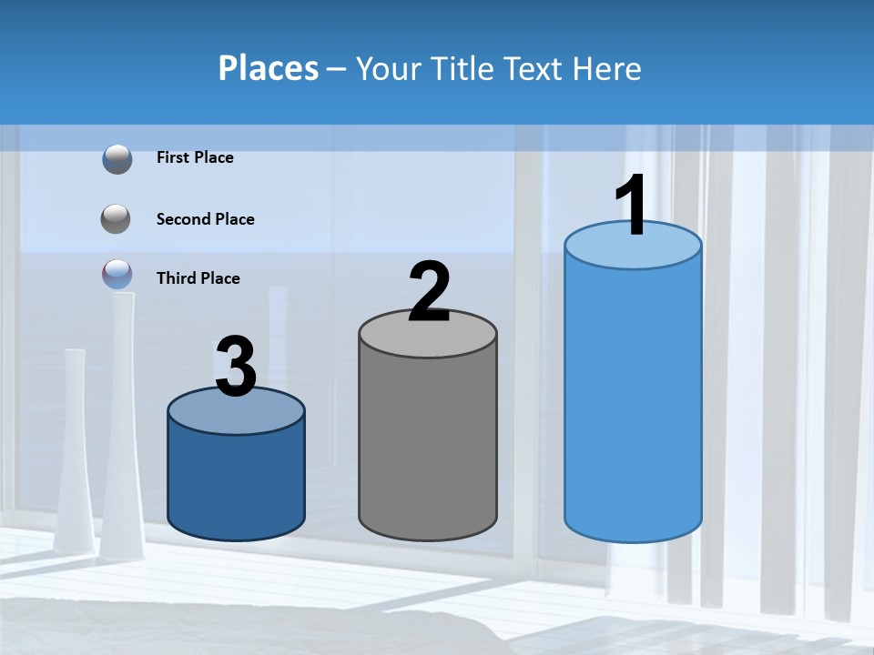 A Bedroom With A View Of The Ocean PowerPoint Template