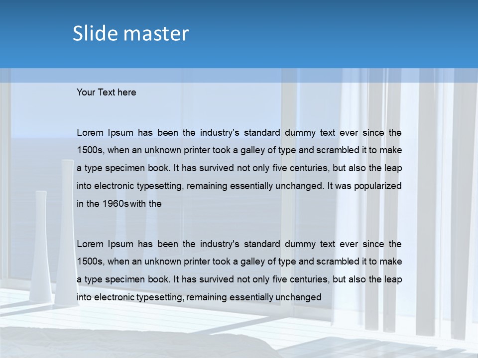 A Bedroom With A View Of The Ocean PowerPoint Template