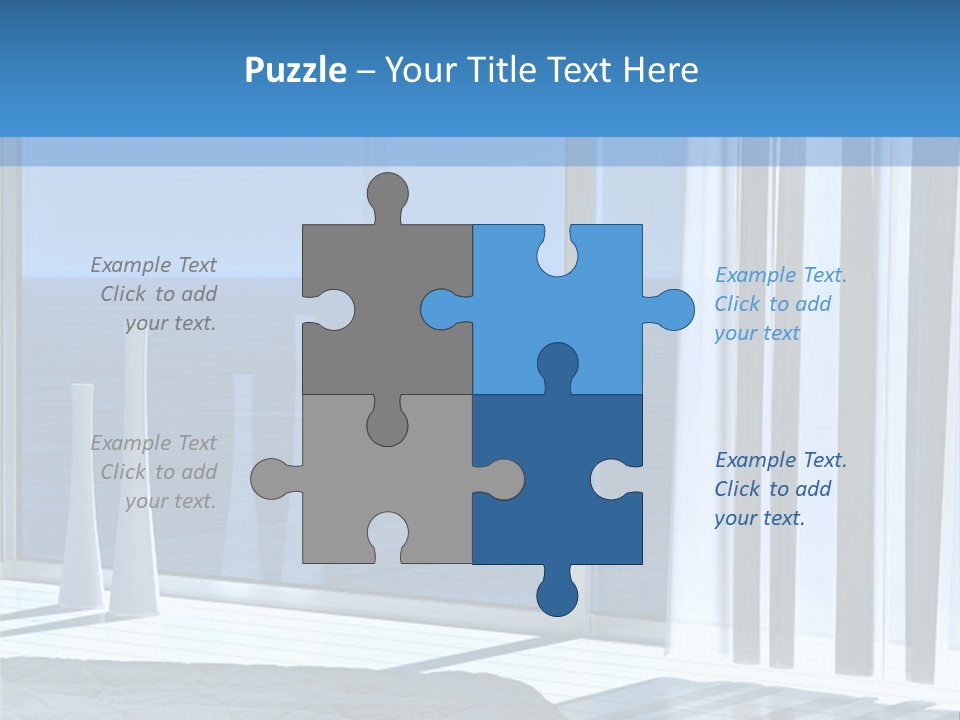 A Bedroom With A View Of The Ocean PowerPoint Template