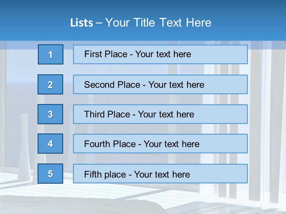 A Bedroom With A View Of The Ocean PowerPoint Template