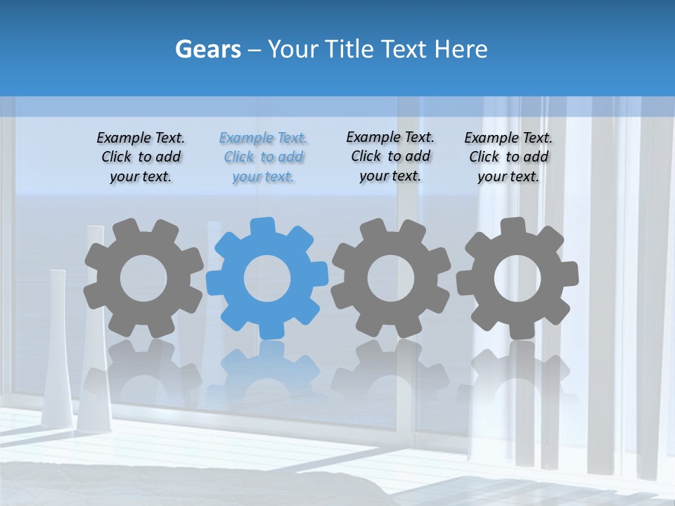A Bedroom With A View Of The Ocean PowerPoint Template