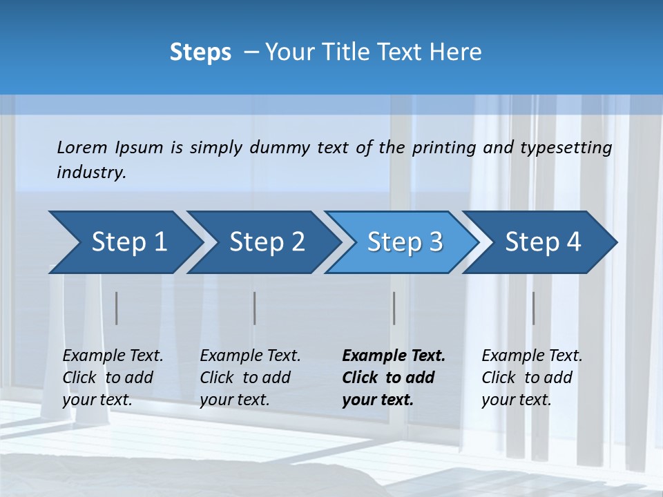 A Bedroom With A View Of The Ocean PowerPoint Template