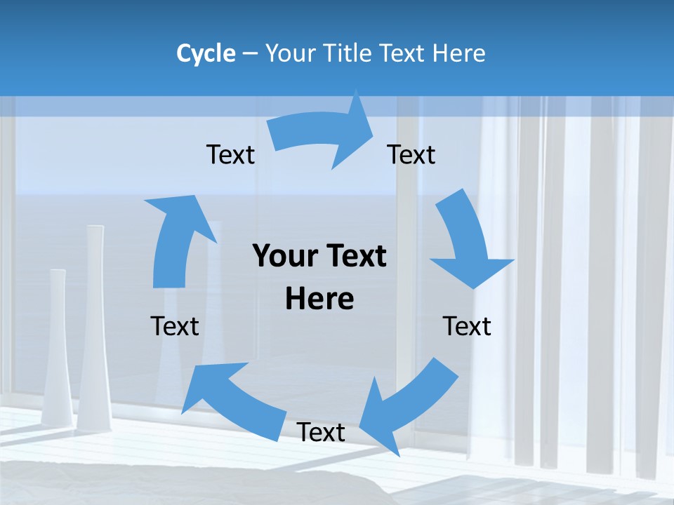 A Bedroom With A View Of The Ocean PowerPoint Template